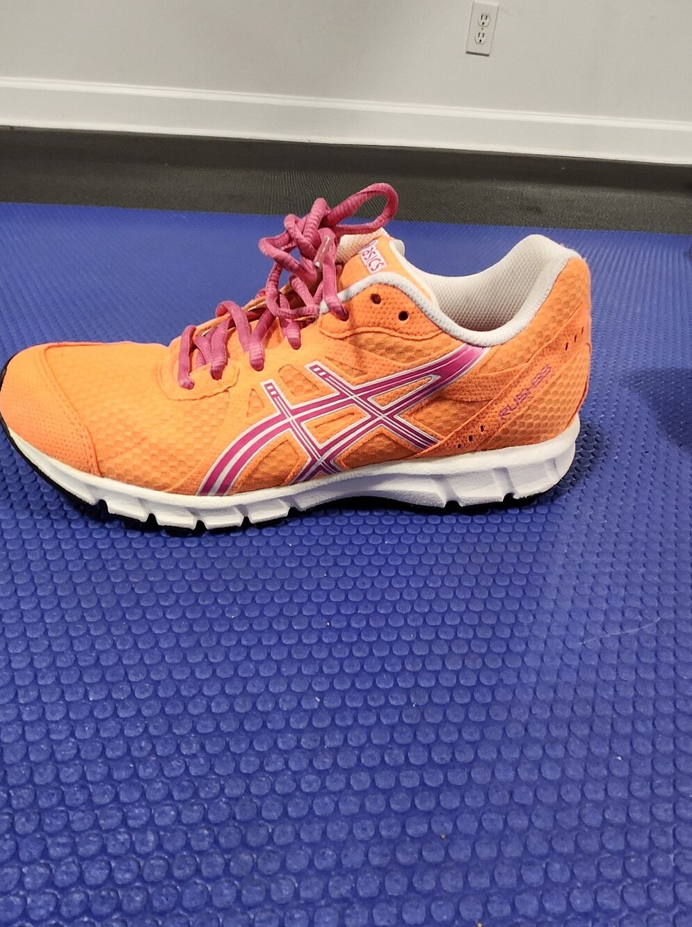 ASICS Rush 33 Neon Orange and Pink Women's Running Shoe 8 Womans